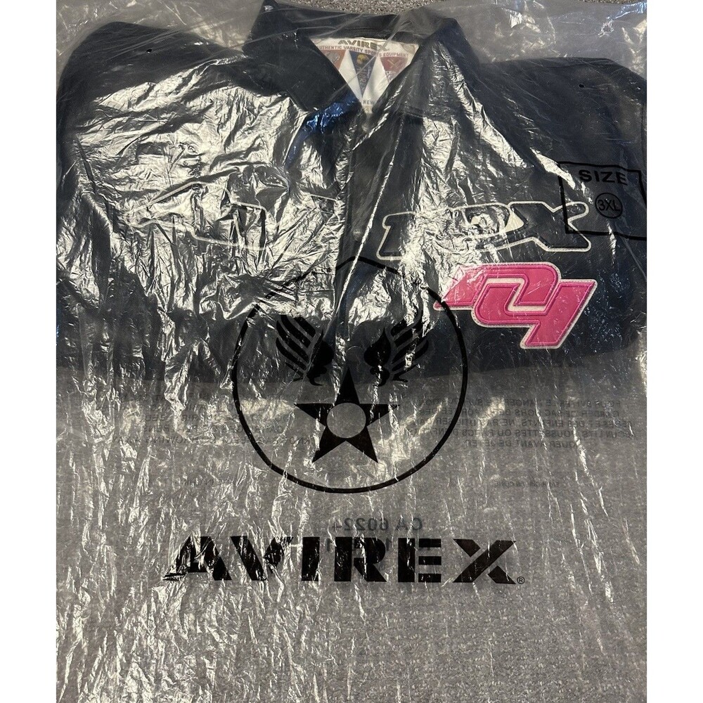 NEW XXXL Avirex Hardies NYC Lamb Leather Black Pink Authentic Bomber Jacket Coat - Picture 12 of 13